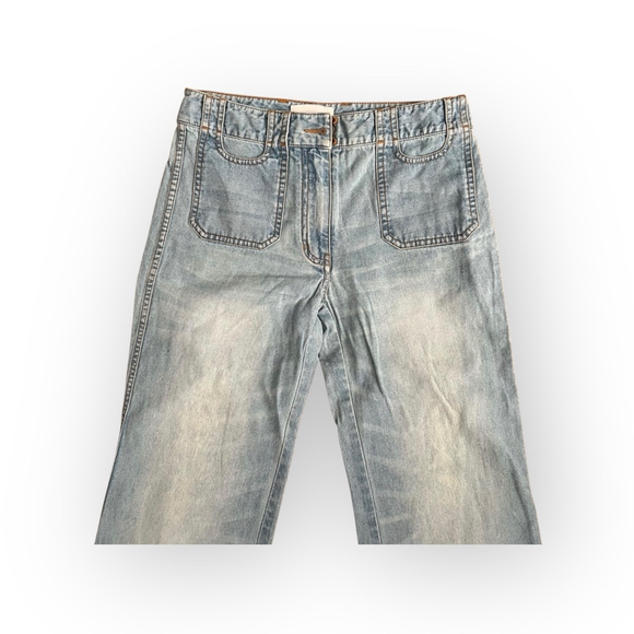 3.1 Phillip Lim Women’s Wide Leg Carpenter Jeans Size 2 Light Wash 100% Cotton - Picture 3 of 11